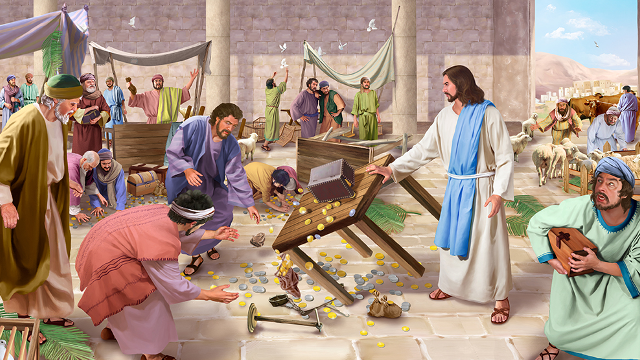Storie della Bibbia: Gesù scaccia i mercanti dal tempio