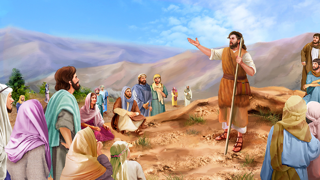 predicazione di Giovanni il battista nel deserto