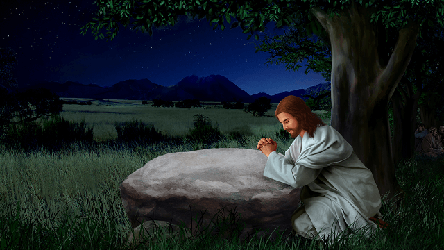 Gesù prega nel Getsemani